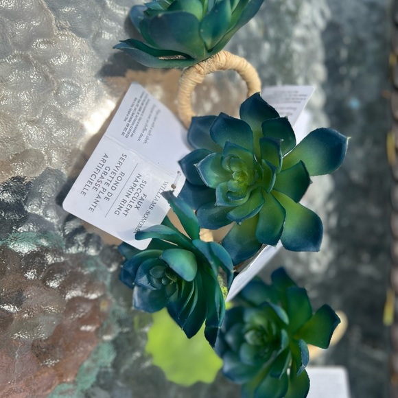 Williams Sonoma Green Faux Floral Succulent Accents NWT Green SET (4) - Picture 9 of 9